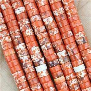 Orange Dye Imperial Jasper Heishi Beads, approx 4mm [GB15300]
