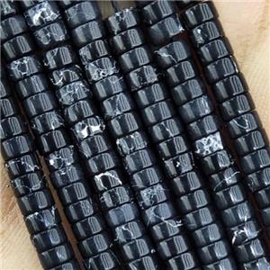 Imperial Jasper Heishi Beads Black Dye, approx 4mm [GB15311]