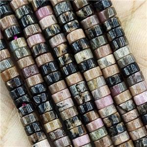 Rhodonite Heishi Beads, approx 4mm [GB15332]