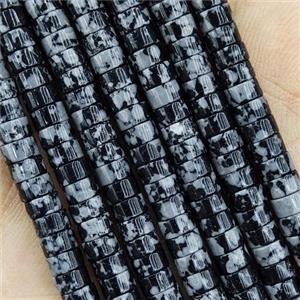 Black Snowflake Jasper Heishi Beads, approx 4mm [GB15345]