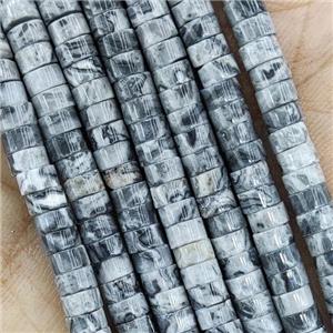 Gray Map Jasper Heishi Beads, approx 4mm [GB15348]