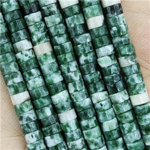 Green Dalmatian Jasper Heishi Beads, approx 4mm [GB15358]