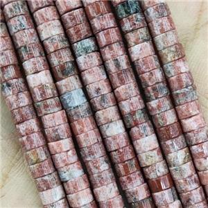 Pink Plum Blossom Jasper Heishi Beads, approx 4mm [GB15359]
