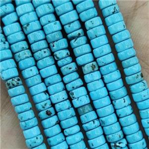 Blue Magnesite Turquoise Heishi Beads, approx 4mm [GB15364]