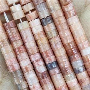 Peach Plum Blossom Jasper Heishi Beads, approx 4mm [GB15366]