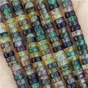 Natural Fluorite Heishi Beads Multicolor, approx 4mm [GB15376]