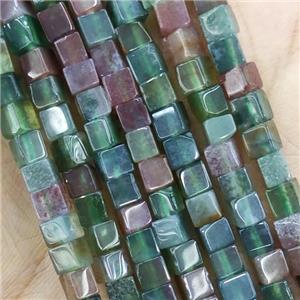 Indian Agate Cube Beads, approx 4x4mm [GB15382]
