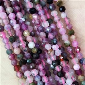 Multicolor Tourmaline Beads Tiny Faceted Round, approx 4mm dia [GB15399-4MM]