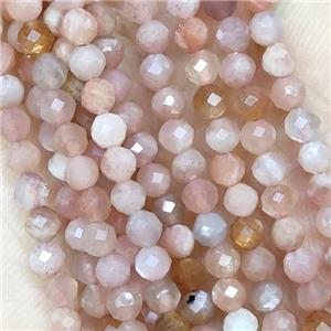 Peach Sunstone Beads Tiny Faceted Round, approx 2mm dia [GB15403-2MM]