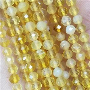 Natural Yellow Opal Beads Tiny Faceted Round AA-Grade, approx 3mm dia [GB15411-3MM]