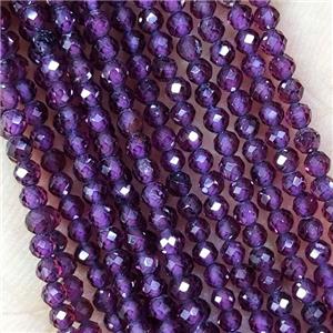 Purple Garnet Beads Tiny Faceted Round, approx 2mm dia [GB15421-2MM]