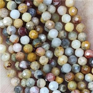 Natural Yellow Crazy Agate Beads Faceted Round, approx 3mm dia [GB15436-3MM]