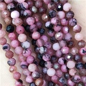 Pink Rhodonite Beads Faceted Round, approx 4mm dia [GB15437-4MM]
