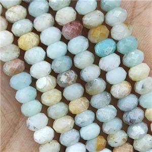 Chinese Amazonite Beads Faceted Rondelle Multicolor, approx 4x6mm [GB15462]