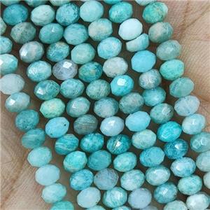 Green Amazonite Beads Faceted Rondelle, approx 3x4.5mm [GB15463]
