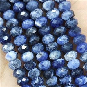 Blue Sodalite Beads Faceted Rondelle, approx 4x6mm [GB15466]