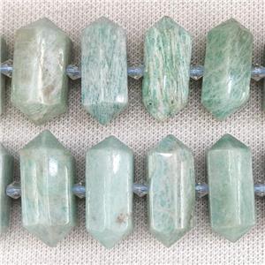 Green Amazonite Bullet Beads, approx 12-30mm [GB15482]