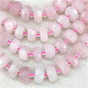 Rose Quartz Beads Faceted Rondelle, approx 12-14mm [GB15488]