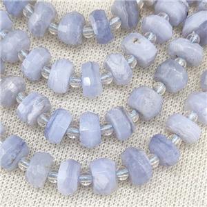 Blue Lace Agate Beads Faceted Rondelle A-Grade, approx 9-10mm [GB15490-L]