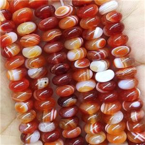 Red Striped Agate Rondelle Beads, approx 4x6mm [GB15510]