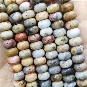 Natural Yellow Crazy Agate Rondelle Beads, approx 4x6mm [GB15513]