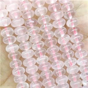 Pink Rose Quartz Beads Smooth Rondelle, approx 4x6mm [GB15518]