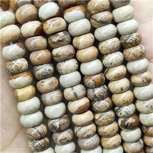 Picture Jasper Rondelle Beads, approx 4x6mm [GB15532]