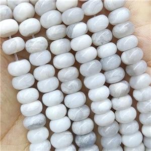 Natural White Crazy Agate Rondelle Beads Smooth, approx 5x8mm [GB15540-5X8MM]