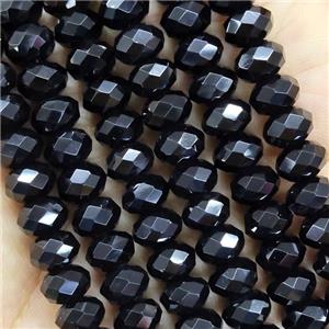 Black Onyx Agate Beads Faceted Rondelle, approx 2x4mm [GB15551-2X4MM]