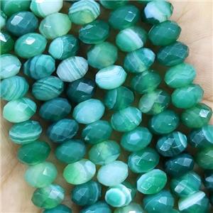 Green Striped Agate Beads Faceted Rondelle, approx 4x6mm [GB15564-4X6MM]