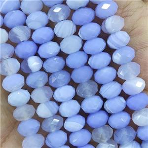 Blue Striped Agate Beads Faceted Rondelle, approx 4x6mm [GB15566-4X6MM]
