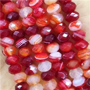 Red Striped Agate Beads Faceted Rondelle, approx 4x6mm [GB15567-4X6MM]
