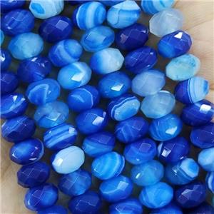 SkyBlue Striped Agate Beads Faceted Rondelle, approx 4x6mm [GB15568-4X6MM]