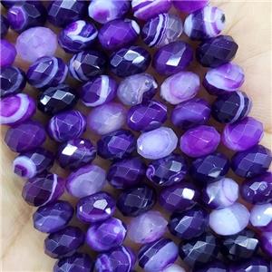 Purple Striped Agate Beads Faceted Rondelle, approx 4x6mm [GB15569-4X6MM]