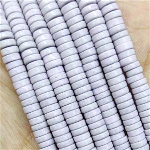 Lt.lavender Oxidative Agate Heishi Beads, approx 4mm [GB15574]