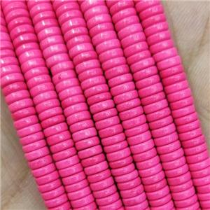 Oxidative Agate Heishi Beads Hotpink, approx 4mm [GB15577]