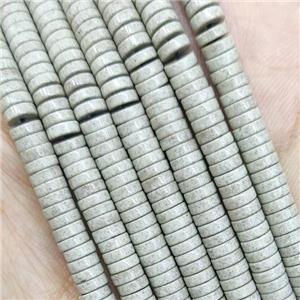 Oxidative Agate Heishi Beads Gray, approx 4mm [GB15578]