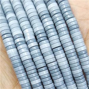 GrayBlue Oxidative Agate Heishi Spacer Beads, approx 4mm [GB15582]