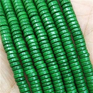Green Oxidative Agate Heishi Beads, approx 4mm [GB15588]
