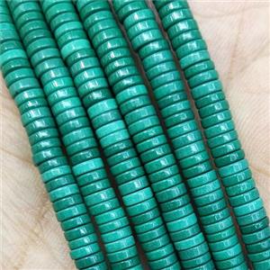 Green Oxidative Agate Heishi Beads, approx 4mm [GB15590]