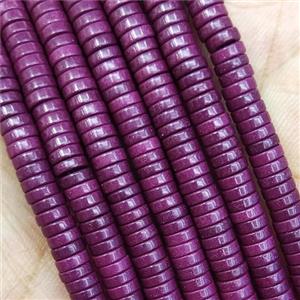 Fuchsia Oxidative Agate Heishi Beads, approx 4mm [GB15593]