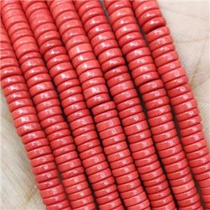 Orange Oxidative Agate Heishi Spacer Beads, approx 4mm [GB15595]