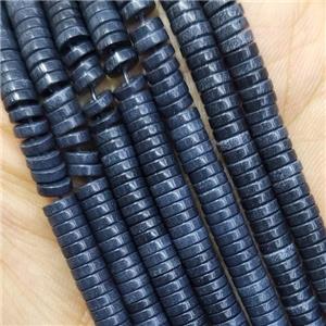 Inkblue Oxidative Agate Heishi Beads, approx 4mm [GB15598]