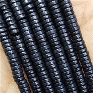 Black Oxidative Agate Heishi Spacer Beads, approx 4mm [GB15600]