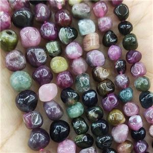 Natural Tourmaline Beads Freeform Multicolor, approx 6mm [GB15625-6MM]