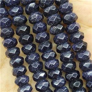 Blue Sandstone Beads Faceted Rondelle, approx 5x8mm [GB15634-5X8MM]