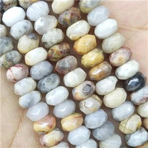 Crazy Agate Beads Faceted Rondelle, approx 4x6mm [GB15635-4X6MM]