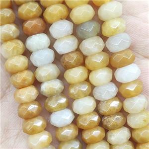 Yellow Jade Beads Faceted Rondelle, approx 5x8mm [GB15636-5X8MM]