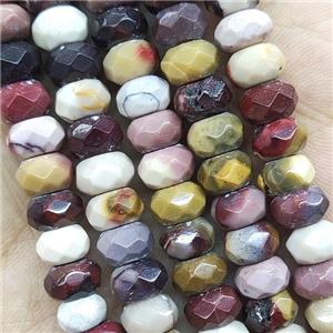 Multicolor Mookaite Beads Faceted Rondelle, approx 4x6mm [GB15639-4X6MM]