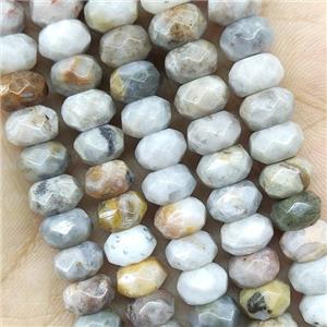 Natural Bamboo Agate Beads Faceted Rondelle, approx 5x8mm [GB15650-5X8MM]